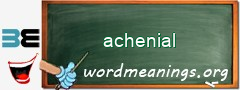 WordMeaning blackboard for achenial